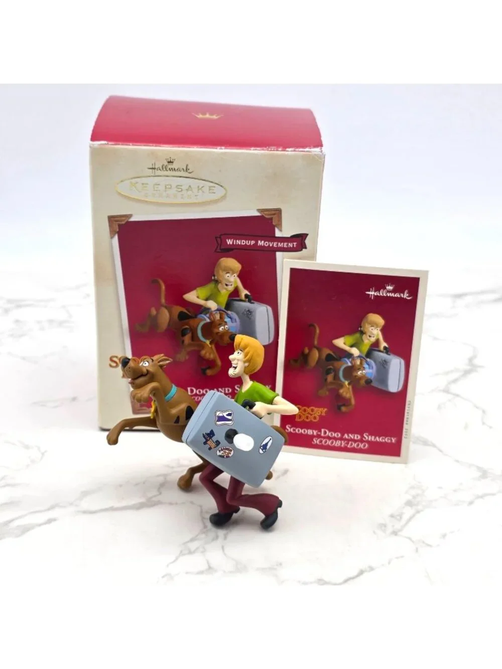 2002 Hallmark SCOOBY-DOO and SHAGGY Keepsake Ornament Windup Movement Card NEW